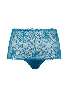 Deesse Two tone lace detail briefs  Petrol / Pink