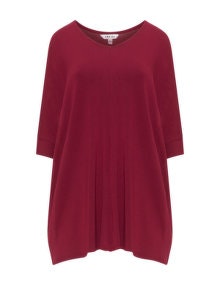 Ten 21 2-in-1 top and scarf Bordeaux-Red
