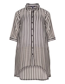 Samya Striped semi-sheer chiffon shirt  Black / White