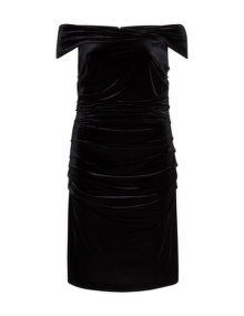 Gina Bacconi Off-the-shoulder velvet dress Black