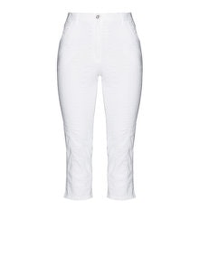 Kj Brand Bea cropped cotton blend trousers White