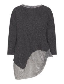 Kekoo Net insert asymmetric jumper Grey / Light-Grey