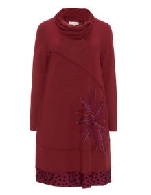 Isolde Roth Printed fine knit jumper  Bordeaux-Red