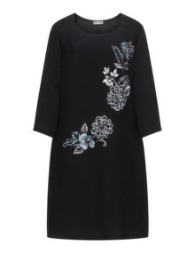 Open End Floral motif dress Black / Multicolour