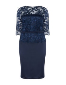 Weise Satin and lace dress Blue