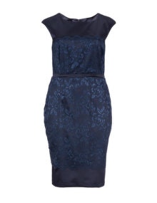 Weise Lace satin cocktail dress Blue
