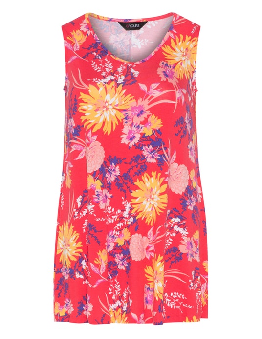 Yours Clothing Sleeveless floral top Pink / Multicolour