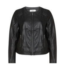 Zizzi Lined faux leather jacket Black
