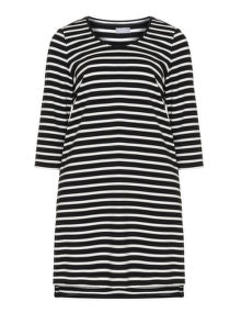 Yoona Striped long line top Black / White