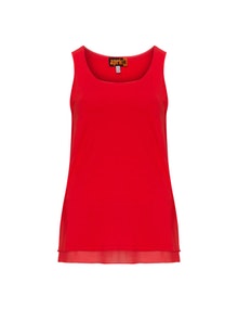 Aprico Chiffon and jersey tank top Red