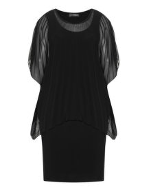 Doris Streich Pleated chiffon overlay dress Black