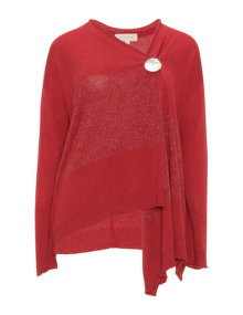 Isolde Roth Asymmetric fine knit cardigan Red