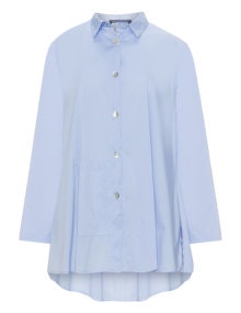 Transparente Cotton-blend A-line shirt  Light-Blue