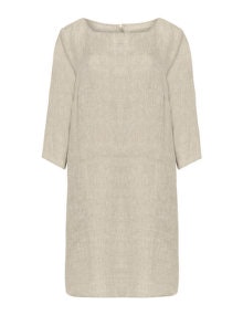Open End Long linen tunic Taupe-Grey