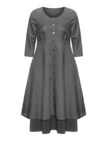 Isolde Roth Linen cotton dress Grey