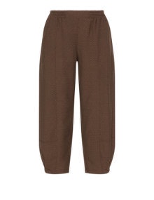 zedd plus Check print cotton-blend trousers  Brown