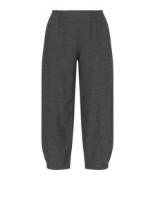 zedd plus Check print cotton-blend trousers  Grey