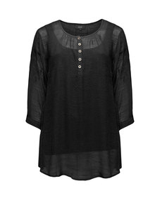 Zhenzi Embroidered sleeve tunic  Black