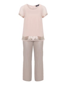 navabi Embellished chiffon jumpsuit Pink / Grey