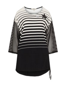 Jean Marc Philippe Embellished material mix top  Black / Ivory-White