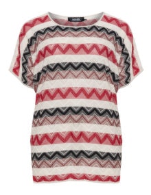 navabi Zigzag pattern fine knit top Red / Multicolour
