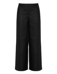 navabi Wide cut linen trousers Black