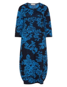 Isolde Roth Floral knitted dress Dark-Blue / Blue