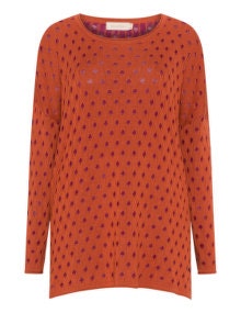 Isolde Roth Two-tone slouchy jumper Orange / Berry-Purple