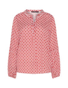 Jette Geometric blouse Red / Cream