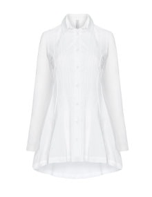 Salon de the Drawstring pleated shirt  White