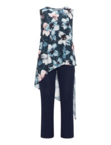 Baylis and May 2-in-1 crêpe jumpsuit Dark-Blue / Multicolour