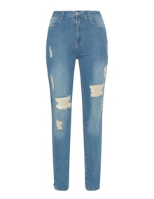 Miss Y by Yoek Distressed skinny jeans Blue