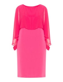 Mat Chiffon overlay dress  Pink