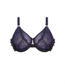 Ashley Graham Lace and net balconette bra Purple / Black