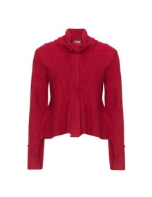 Heart Felt wool cropped jacket Red