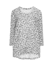 Samoon Spotted jersey top Grey / White