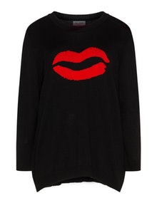 Club One Lipstick motif jumper Black / Red