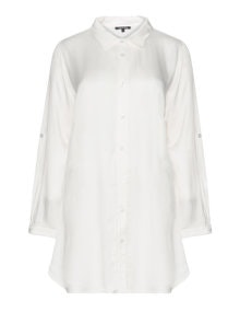Twister Longline shirt  Ivory-White