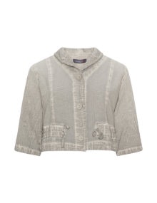 Kekoo Washed out effect short cotton jacket  Taupe-Grey