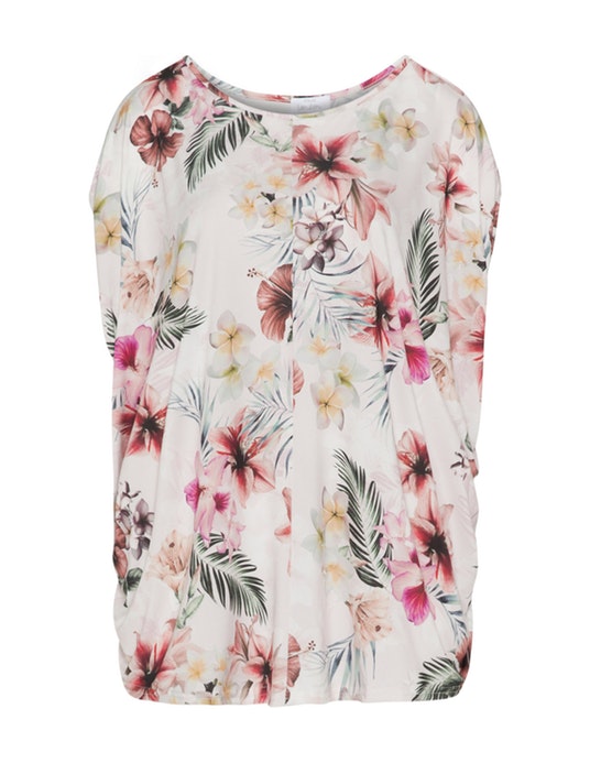 Yours Clothing Tropical print top White / Multicolour