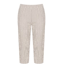 Gershon Bram Striped 7/8 length trousers Beige