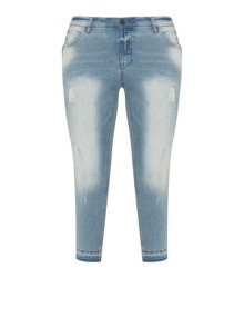 Zizzi Sanna distressed effect jeans  Light-Blue