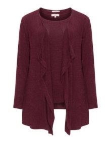 Amber and Vanilla Jersey twinset Bordeaux-Red