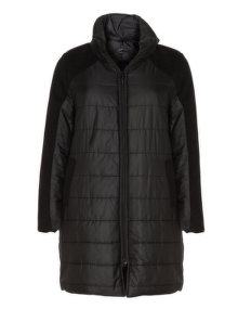 Vento Maro Mixed material quilted jacket Black