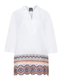 Persona Embroidered cotton tunic White / Multicolour