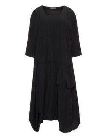Transparente Graphic cocoon dress with pockets Black