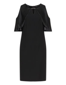 Hermann Lange Knee-length cape dress Black