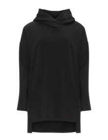 Yoona High-low hem hoodie Black