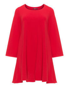 Mat Flared crepe dress  Red