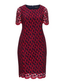 Manon Baptiste Two tone lace dress Dark-Blue / Red